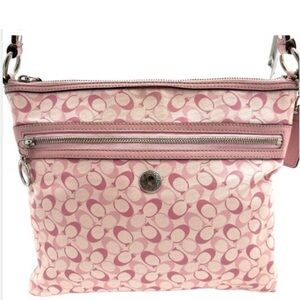 Coach Signature Canvas and Leather Crossbody Messenger Bag